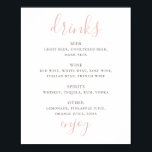 Póster Guión rosa simple. Bar boda de bebidas alcohólicas<br><div class="desc">Un simple boda de escritura rosa bebe un poster de barra. Adecuado para cumpleaños,  aniversario y cualquier otro fiesta. Por favor,  contáctame si necesitas artículos adicionales.</div>