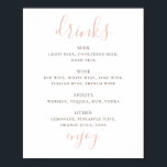 Póster Guión rosa simple. Bar boda de bebidas alcohólicas<br><div class="desc">Un simple boda de escritura rosa bebe un poster de barra. Adecuado para cumpleaños,  aniversario y cualquier otro fiesta. Por favor,  contáctame si necesitas artículos adicionales.</div>