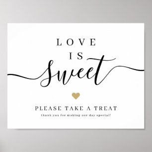 Póster Guión simple y elegante amor boda es signo dulce