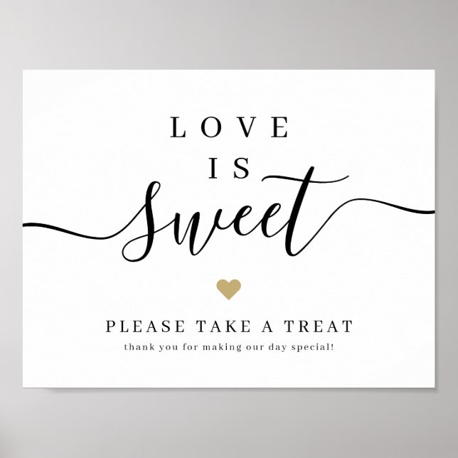 Póster Guión simple y elegante amor boda es signo dulce (Frente)