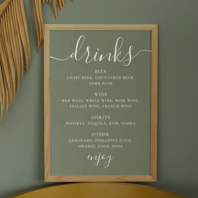 Póster Guión verde sabio boda alcohol bebidas del menú de (Subido por el creador)