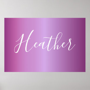 Póster Guión violeta púrpura y blanco Personalizado