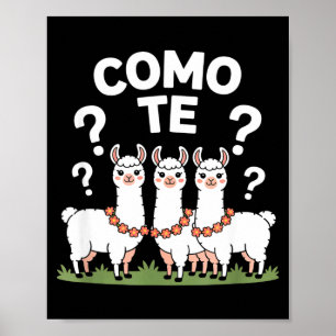 Póster Guirnalda de flores de llama divertida como te sig