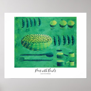 Póster Guisantes con Cuencos Pintura