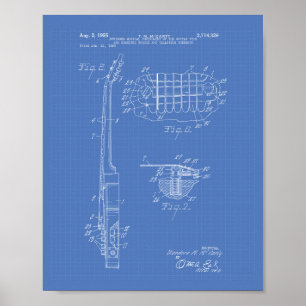 Póster Guitar 1955 Patent Art Blueprint