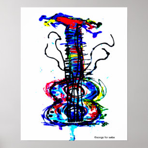 Póster Guitar abstracta