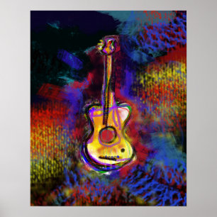 Póster guitar music art walls