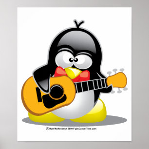 Póster Guitar Penguin