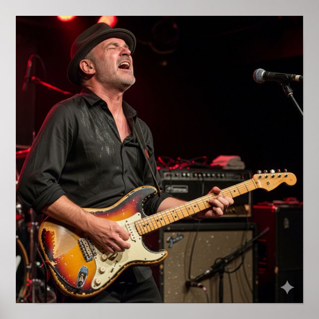 Póster Guitarista de Blues (Frente)