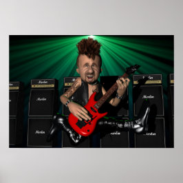 Póster Guitarista en Poster de vuelo