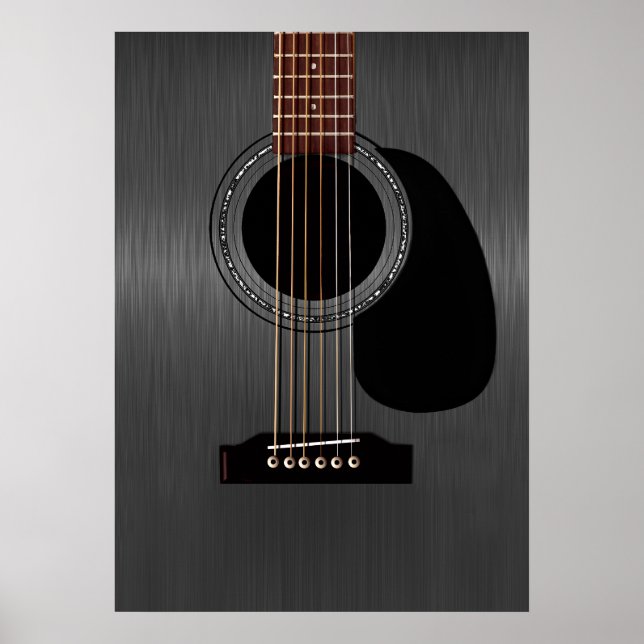Póster Guitarra Acústica Ash Black (Frente)