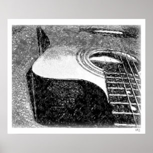 Póster Guitarra acústica (boceto)