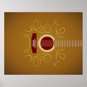 Póster Guitarra Acústica Clásica