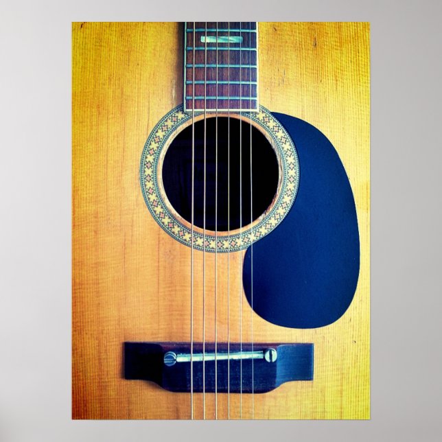 Póster Guitarra Acústica Dreadnought de 6 Cuerdas Diseño  (Frente)