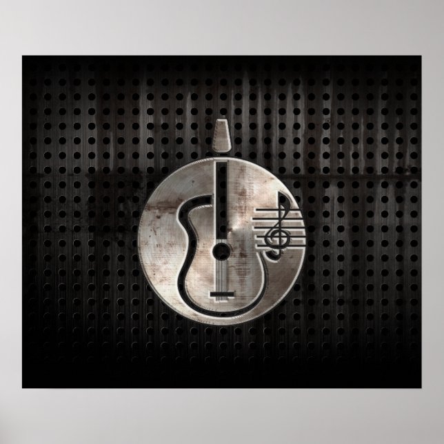 Póster Guitarra Acústica Rugosa (Frente)