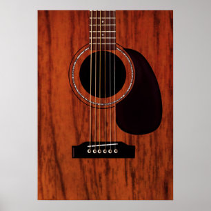 Póster Guitarra acústica superior de caoba