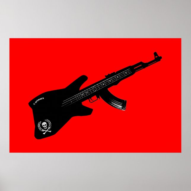 Póster Guitarra AK 47 (Frente)
