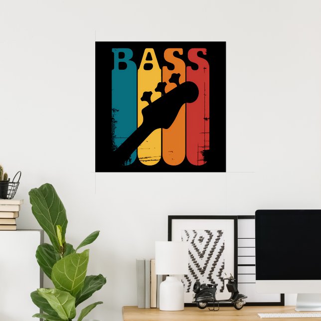 Póster Guitarra bajo (Oficina en casa)