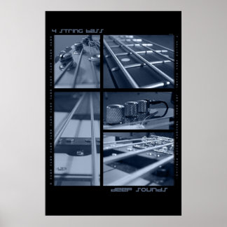 Póster Guitarra Bass De 4 Cadenas