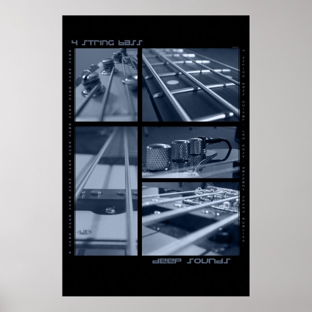 Póster Guitarra Bass De 4 Cadenas (Frente)