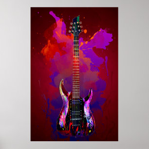 Póster Guitarra colorida