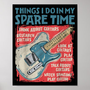 Póster Guitarra Cosas Que Hago En Mi Tiempo De Reparación