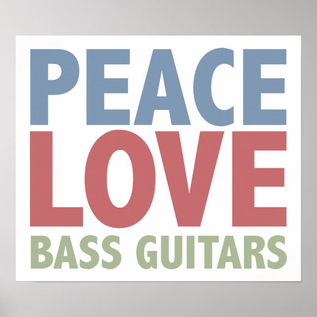 Póster Guitarra de Bass Love Peace (Frente)