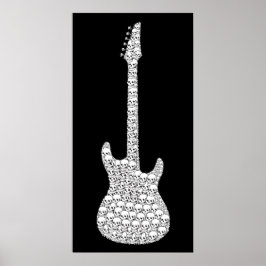 Póster Guitarra de cráneo
