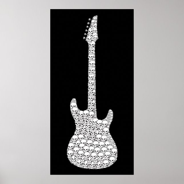 Póster Guitarra de cráneo (Frente)
