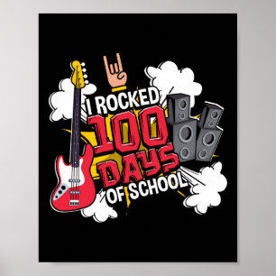Póster Guitarra De Música Divertida Que Tomé 100 Días De
