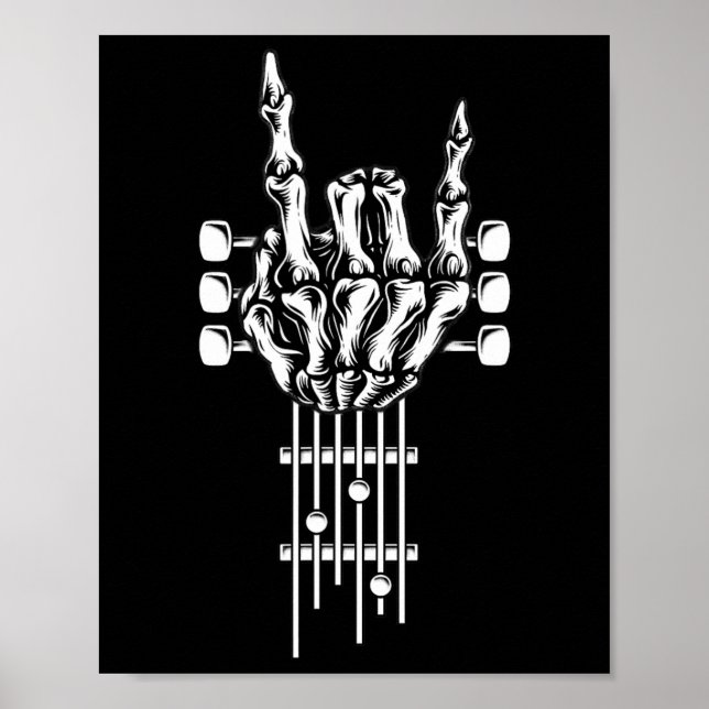 Póster Guitarra De Rock Y Rollo Para Hombres, Segundo Tee (Frente)