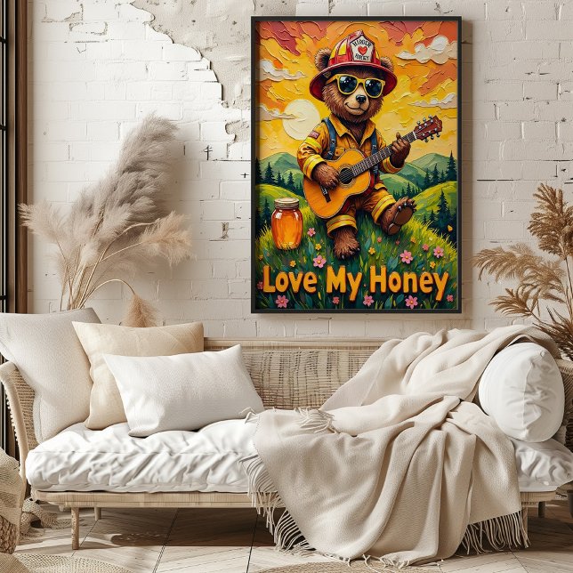 Póster Guitarra del Valle Dorado: Balada floral de oso (Subido por el creador)