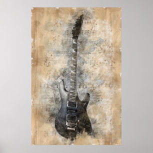 Póster Guitarra del vintage