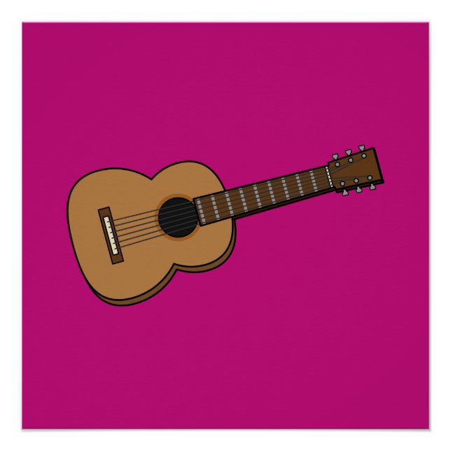 Póster Guitarra Dibujo Animado (Anverso)