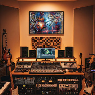 Póster Guitarra Eléctrica Cósmica
