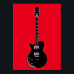 Póster Guitarra eléctrica de pop negro rojo<br><div class="desc">Instrumentos musicales Diseños gráficos Ilustraciones</div>