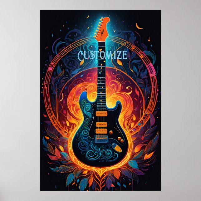 Póster Guitarra eléctrica de Sun Fire (Frente)