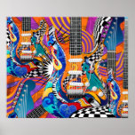 Póster Guitarra Eléctrica Música pop Art 60 Brokers Wild<br><div class="desc">Guitarra Eléctrica Música Pop Art 60 Brokers Wild de Juleez. Arte retro estilo pop de los años 60,  arte original de Juleez</div>