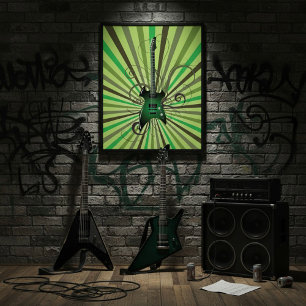 Póster Guitarra eléctrica verde