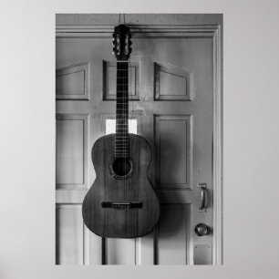 Póster Guitarra en la puerta