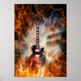 Póster Guitarra Flamante