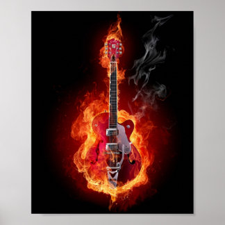 Póster Guitarra Flamante