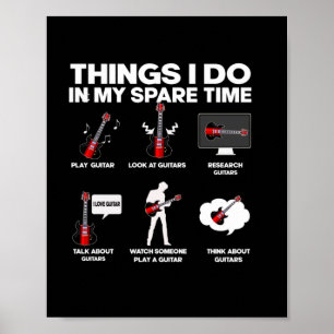 Póster Guitarra Guitarista Addica Cumpleaños de la Música