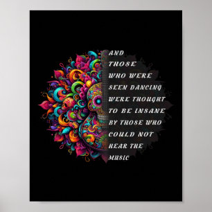 Póster Guitarra Hippie Y Los Que Fueron Vistos Bailando P