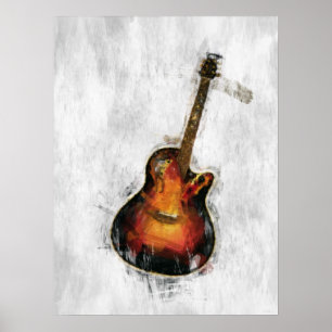 Póster Guitarra impresionista