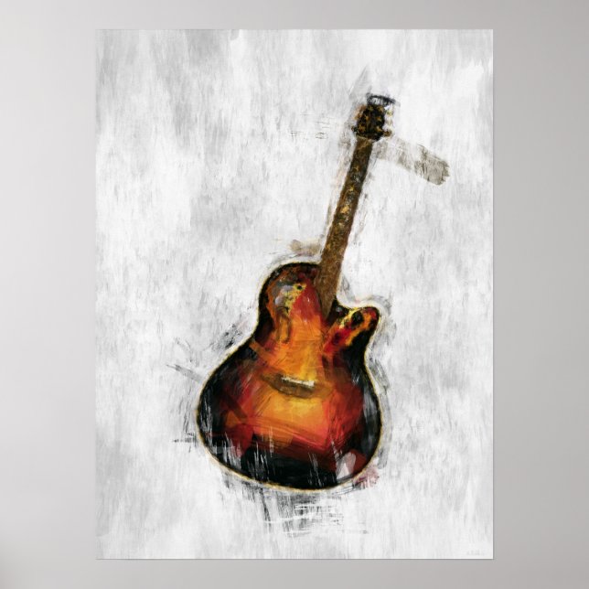 Póster Guitarra impresionista (Frente)