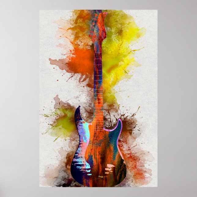 Póster Guitarra multicolor (Frente)