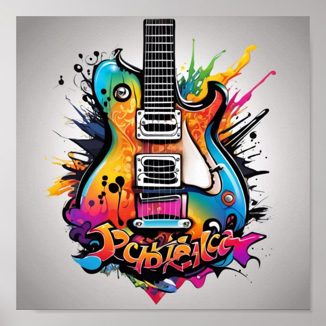 Póster Guitarra psicodélica (Frente)