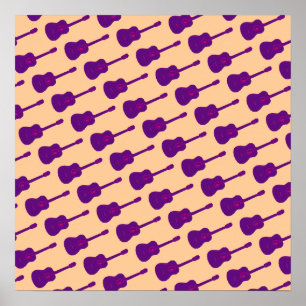 Póster guitarra púrpura gráfica