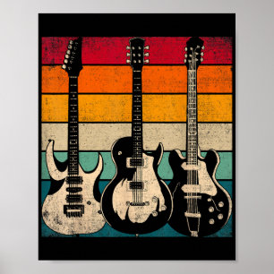 Póster Guitarra retro